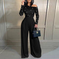 Bubble-bead Polyester Off-shoulder Womens Jumpsuit DC-Beyond Borders Collective