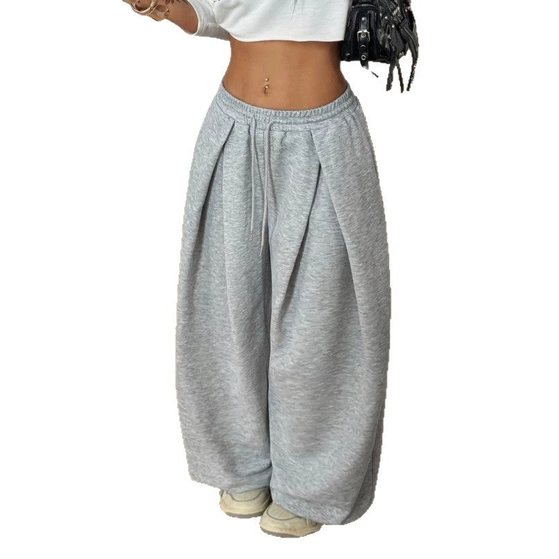 High-waisted Loose-fit Pleated Wide-leg Casual Athletic Pants DC-Beyond Borders Collective