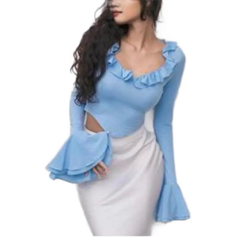 Fashion Women's Wear Ruffled Flared Sleeve Top DC-Beyond Borders Collective