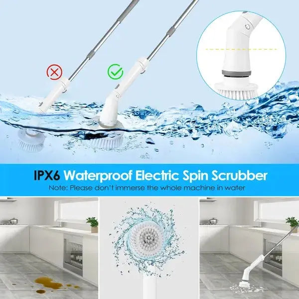 Electric Cordless Spin Scrubber Cleaning Brush RightOn68