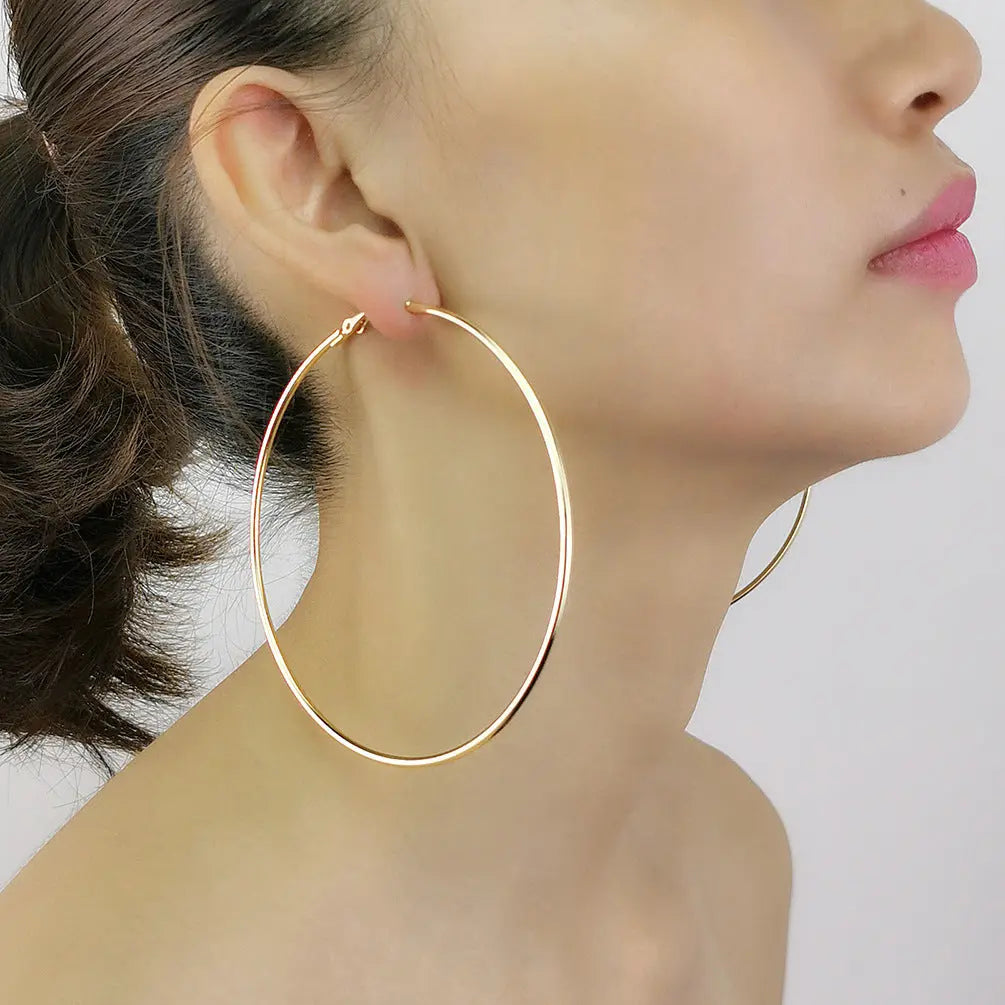 Large Hoop Earrings - Statement Round Earrings for Women RightOn68