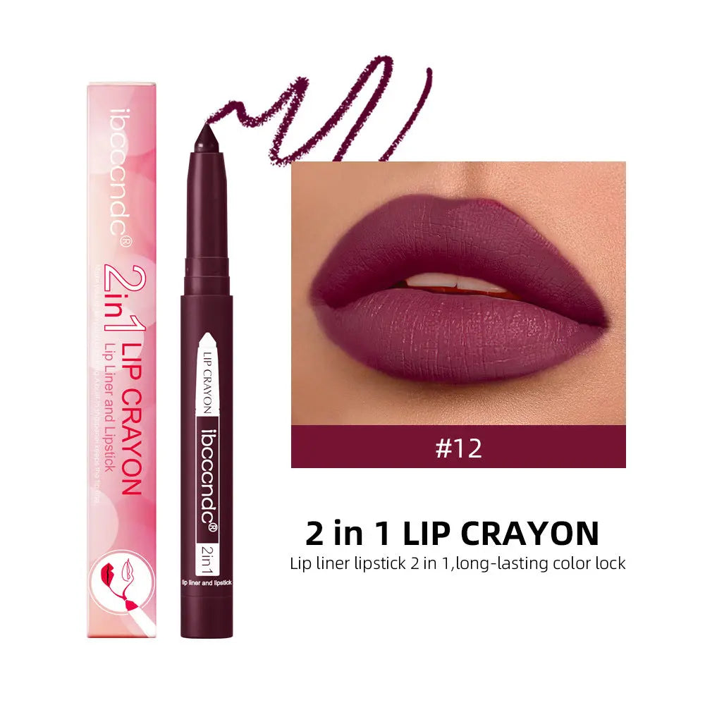 2-in-1 Long Lasting Waterproof Matte Lip Liner Dropshipman