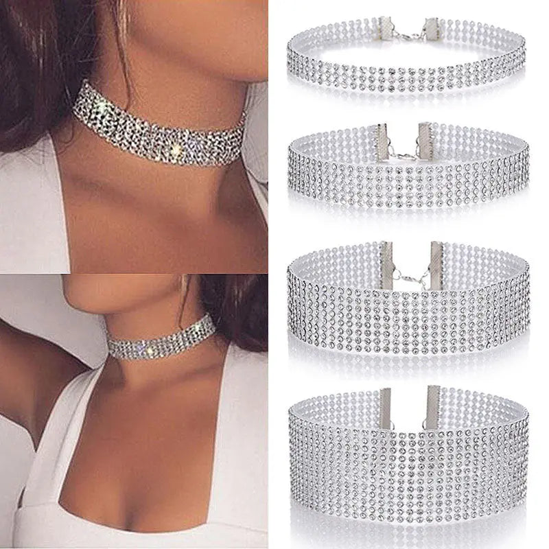 Full Crystal Rhinestone Choker Necklace RightOn68