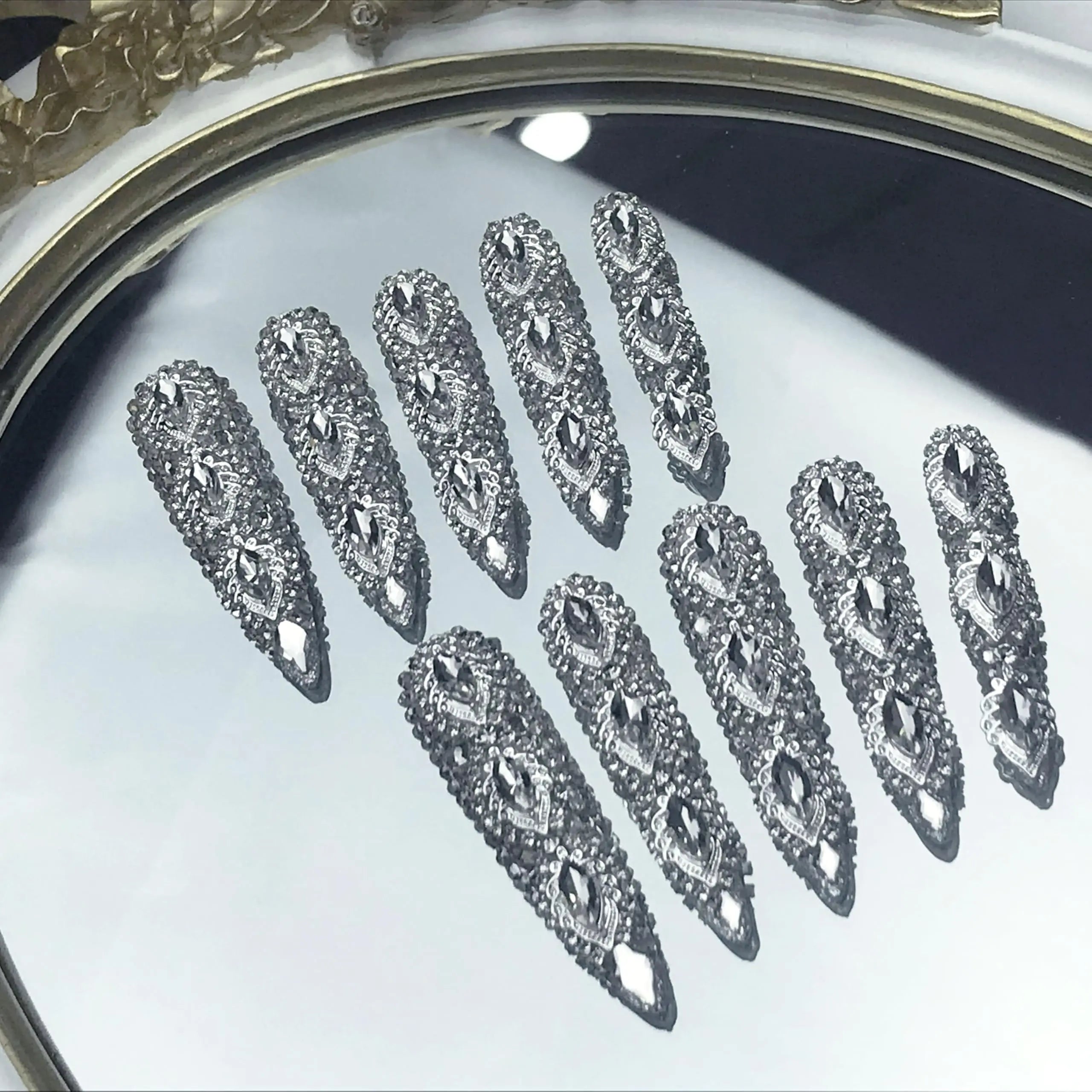 Queen Of Haute Diamond Long Press On Nails RightOn68