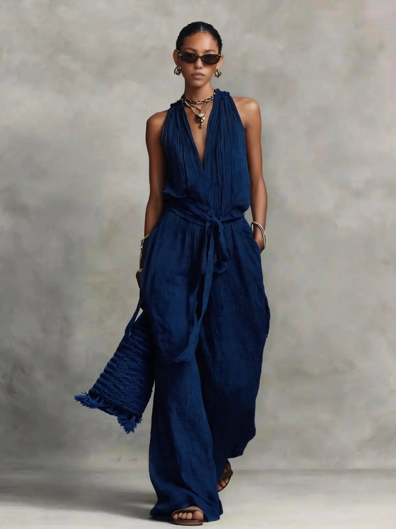 Casual Lace-up Sleeveless Jumpsuit DC-Beyond Borders Collective