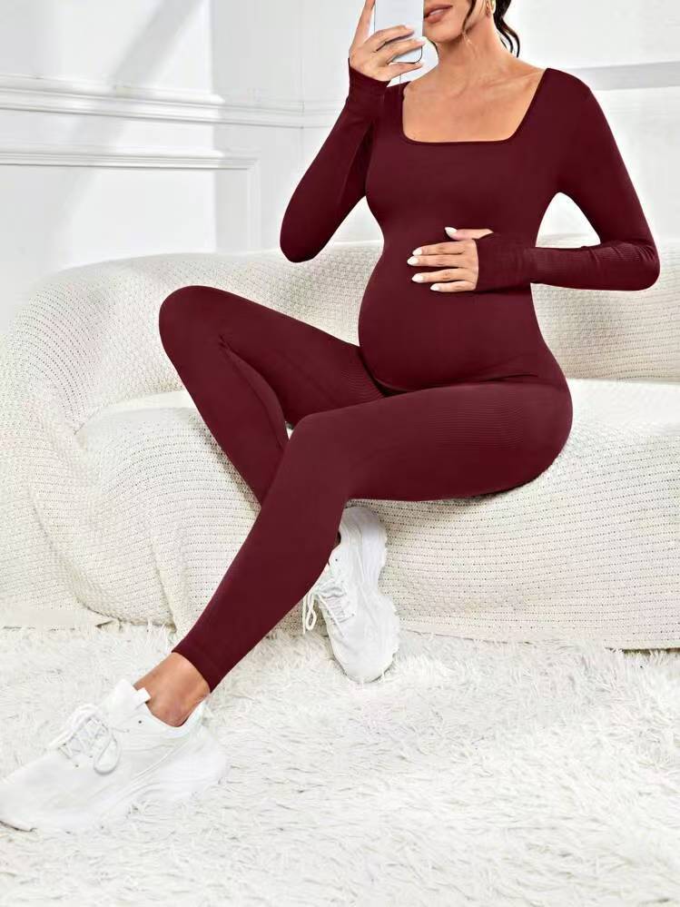 Brocade 6-color Ribbed Maternity Jumpsuit Seamless One-piece DC-Beyond Borders Collective