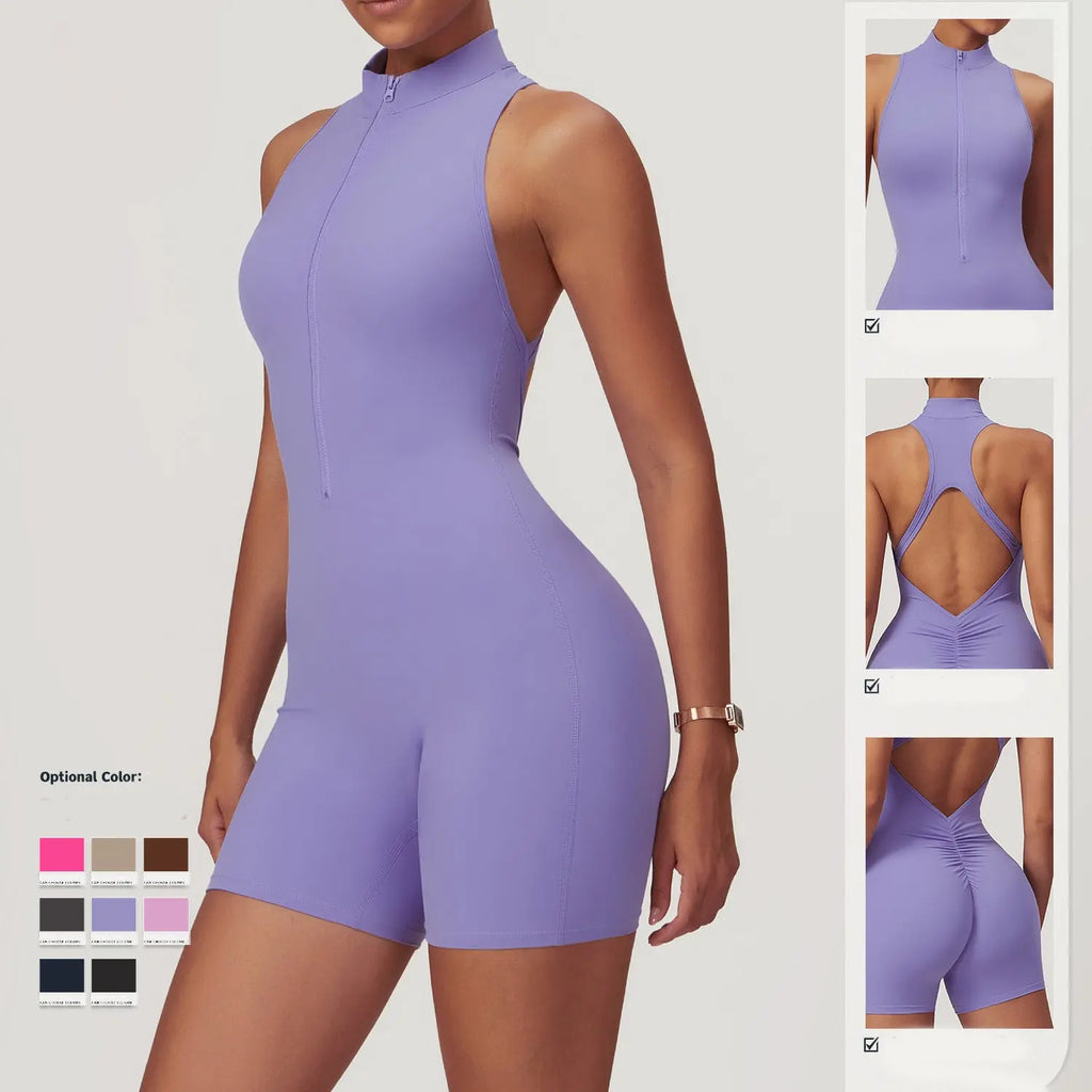 Backless Shorts Yoga Jumpsuit RightOn68