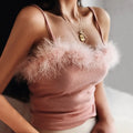 Furry Backless Top - Sexy Halter Crop Top for Women RightOn68