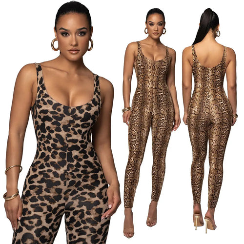 Big U-neck Printed Jumpsuit Fashion Women's Wear DC-Beyond Borders Collective
