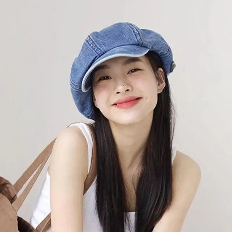 Denim Retro Octagonal Hat RightOn68