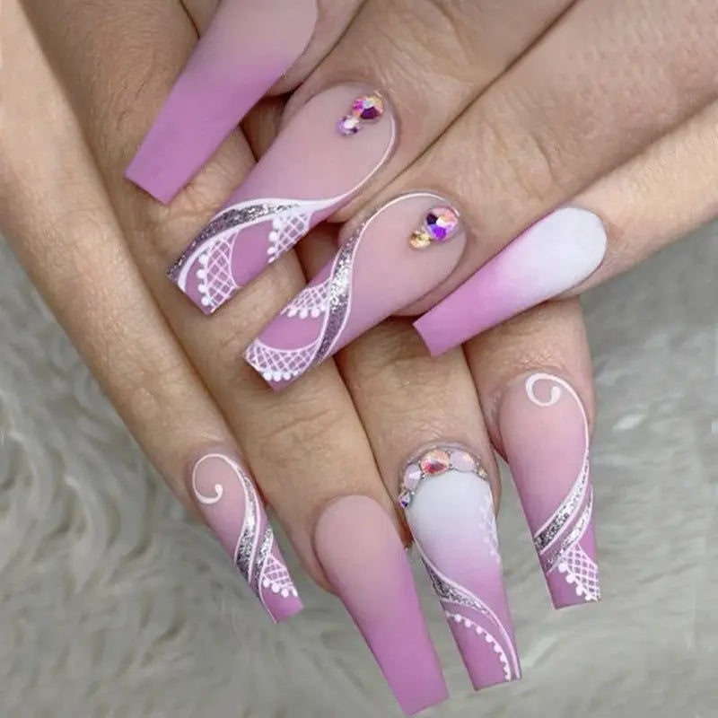 Long and Stylish Press-on Nails RightOn68