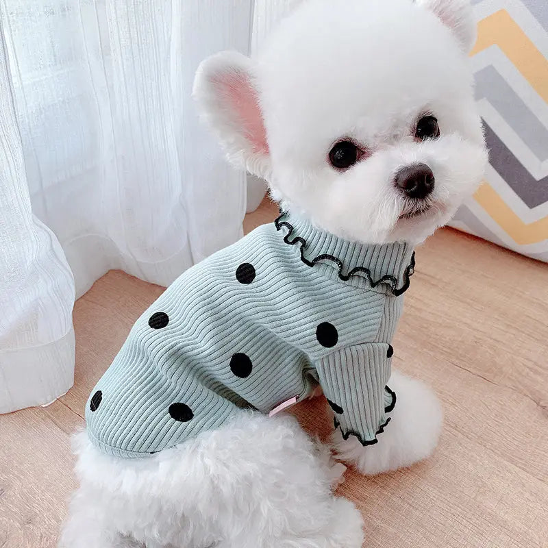 Dot Turtleneck Dog Shirt RightOn68