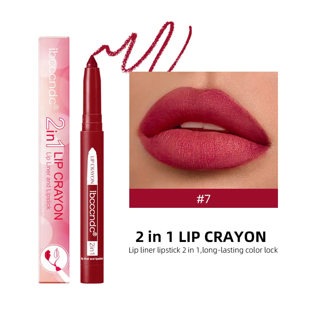 2-in-1 Long Lasting Waterproof Matte Lip Liner Dropshipman