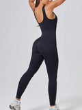Threaded-knit Tummy-control Butt-lifting Form-fitting Breathable U-neck Bodysuit RightOn68