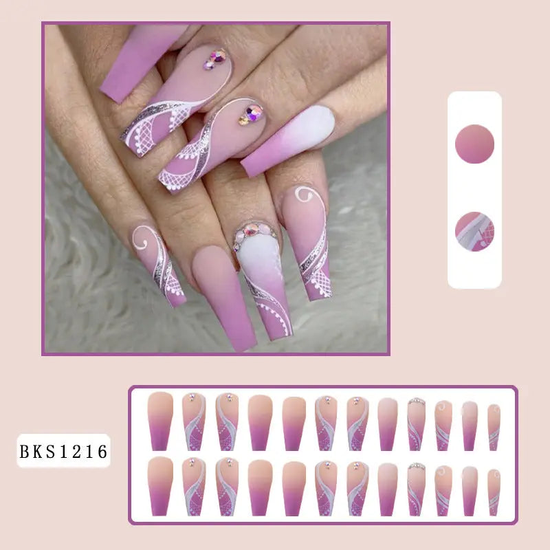 Long and Stylish Press-on Nails RightOn68