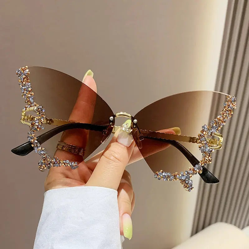 Luxury Diamond Butterfly Sunglasses RightOn68