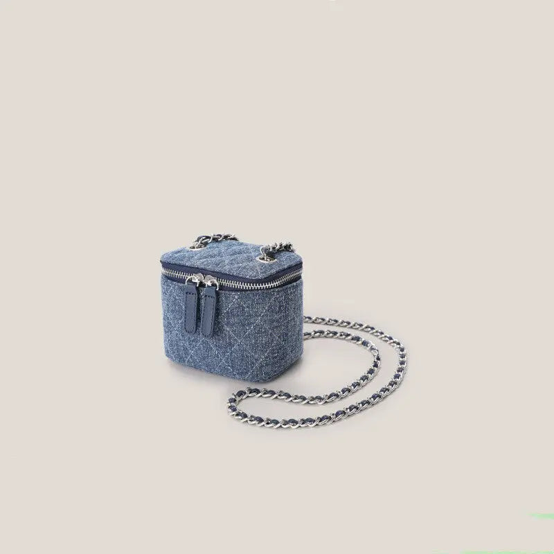 Rhombic Chain Slung Denim Bag Girl RightOn68