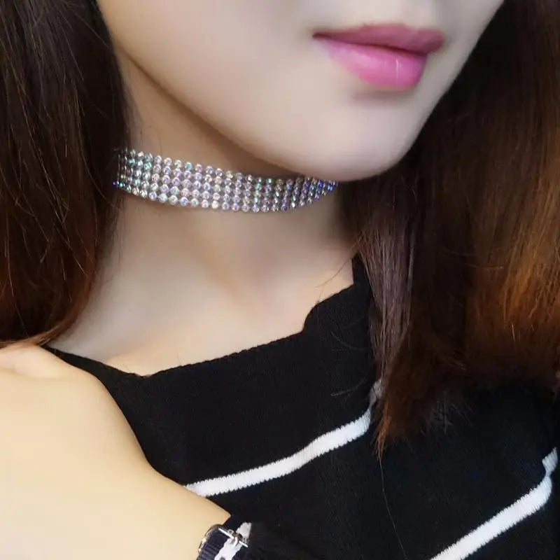Full Crystal Rhinestone Choker Necklace RightOn68