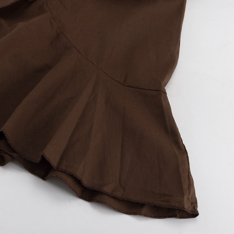 Front Tie Puff Sleeve Crop Top & High Waist Split Ruffle Maxi Skirt 2-Piece Vacation Set DC-Beyond Borders Collective