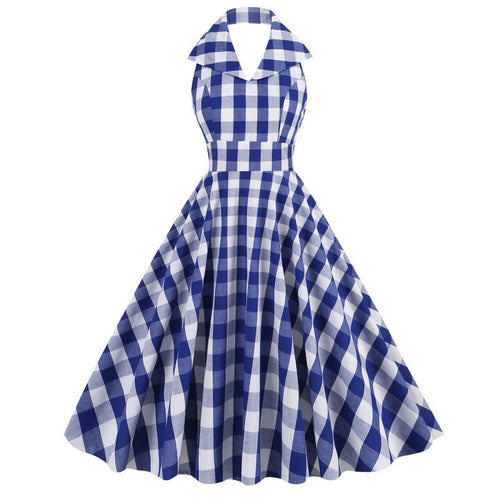 British-style Halter-neck Notched-colla Flared Maxi Dress DC-Beyond Borders Collective