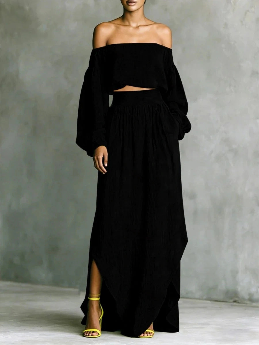 Casual Off-shoulder Top And An Asymmetrical Skirt Two Pieces DC-Beyond Borders Collective