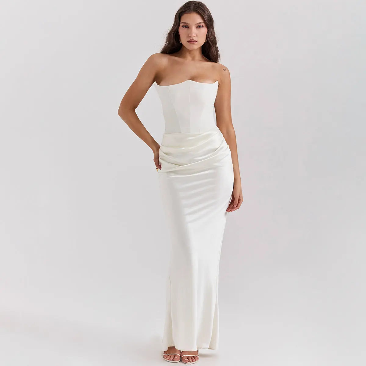 Slim Tube Top Long Dress Sexy Fashion Bandeau Backless Party Evening Dresses For Women Clothing DC-Beyond Borders Collective