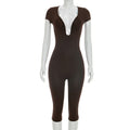 Womens Solid-color Slimming U-neck Jumpsuit DC-Beyond Borders Collective