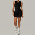One-piece Jumpsuit With Stand-up Collar, Zipper, And Sleeveless RightOn68