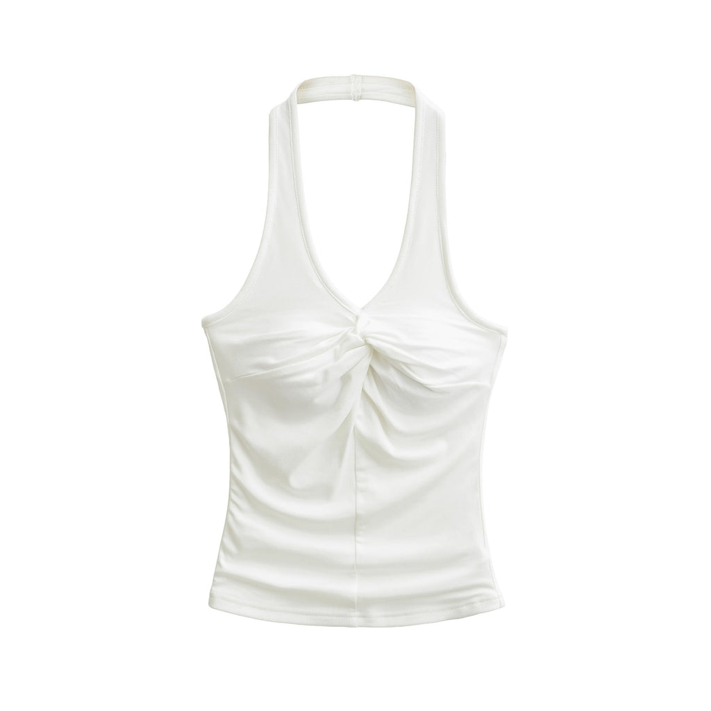 Womens Halter-Neck V-Neck Slim-Fit Top DC-Beyond Borders Collective