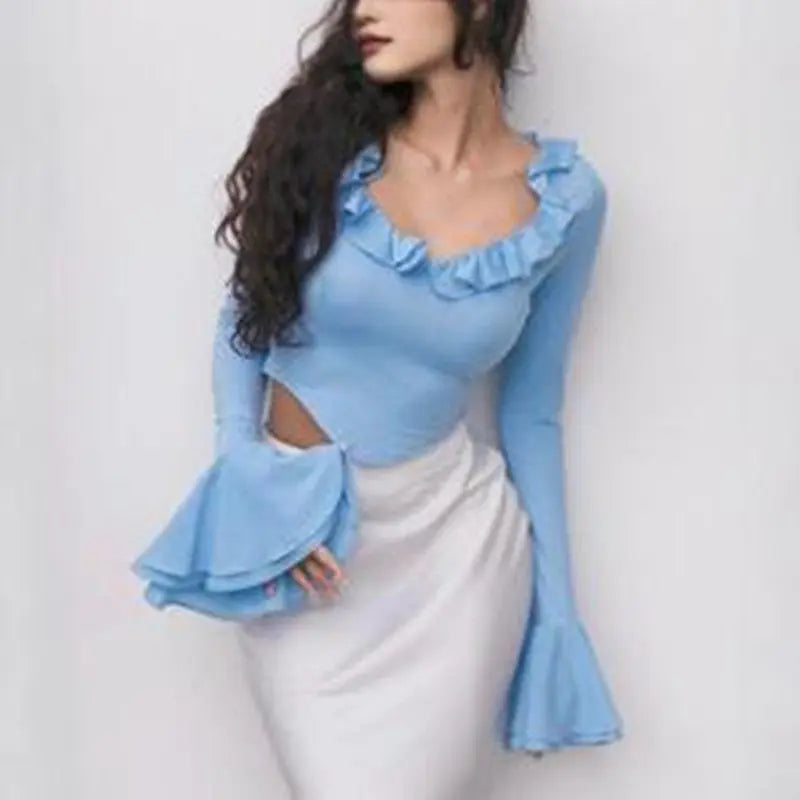 Fashion Women's Wear Ruffled Flared Sleeve Top DC-Beyond Borders Collective
