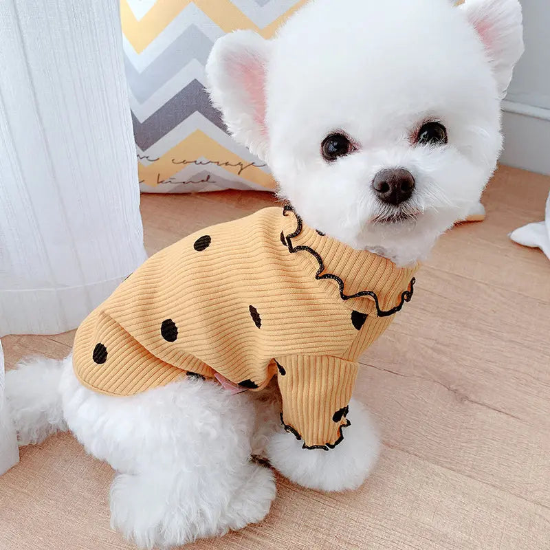 Dot Turtleneck Dog Shirt RightOn68