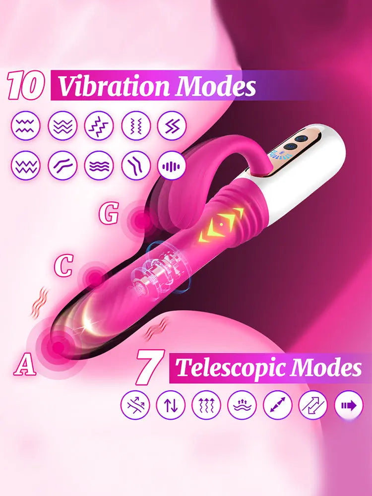 Realistic Pleaser With 10 Vibrating & 7 Thrusting RightOn68