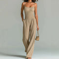Women's Casual Ribbed-Texture Sleeveless Solid Color Jumpsuit DC-Beyond Borders Collective
