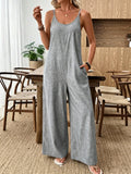 Womens Casual Resort-style Loose-fit Strap Solid-color Jumpsuit DC-Beyond Borders Collective