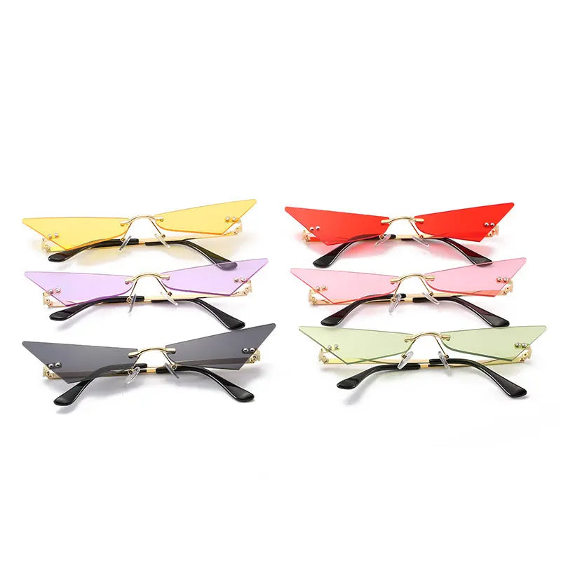 Retro Triangle European And American Cat Eye Disco Instafamous Sunglasses DC-Beyond Borders Collective
