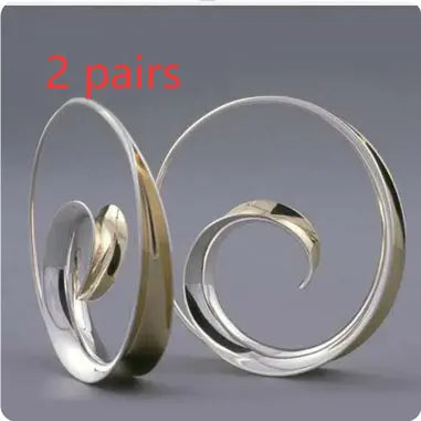 Geometric Hoop Earrings - Minimalist Alloy Earrings | 4cm RightOn68