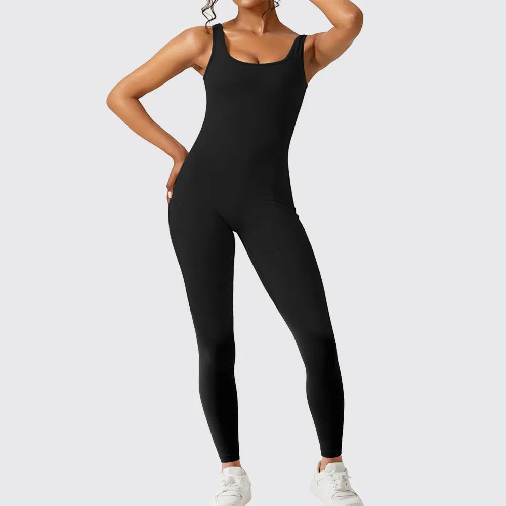 Women Sleeveless Flare Jumpsuits Fitness Yoga Long Pants RightOn68
