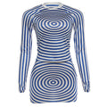 Womens Stylish Crew-neck Long-sleeve Top And Short Skirt Set DC-Beyond Borders Collective