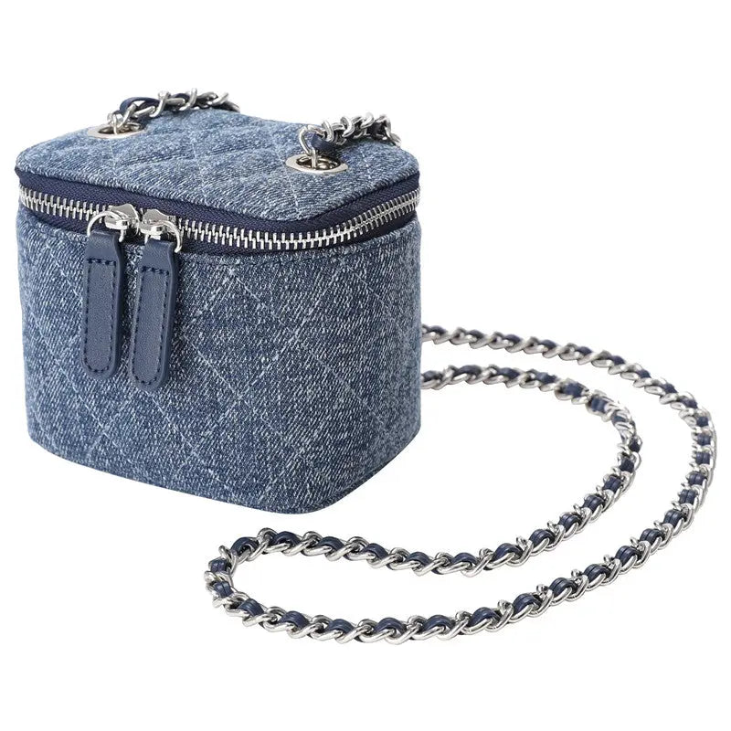 Rhombic Chain Slung Denim Bag Girl RightOn68