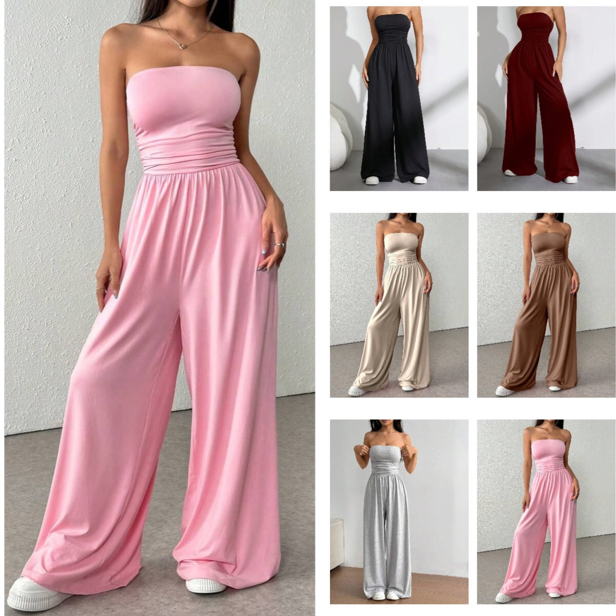 New Casual Versatile High-waisted Pants With A Tube Top DC-Beyond Borders Collective