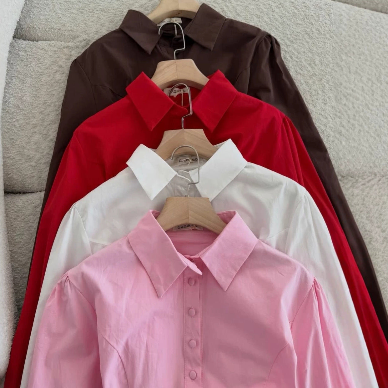 Fitted-waist, Long-sleeve Womens Single-breasted Blouse DC-Beyond Borders Collective