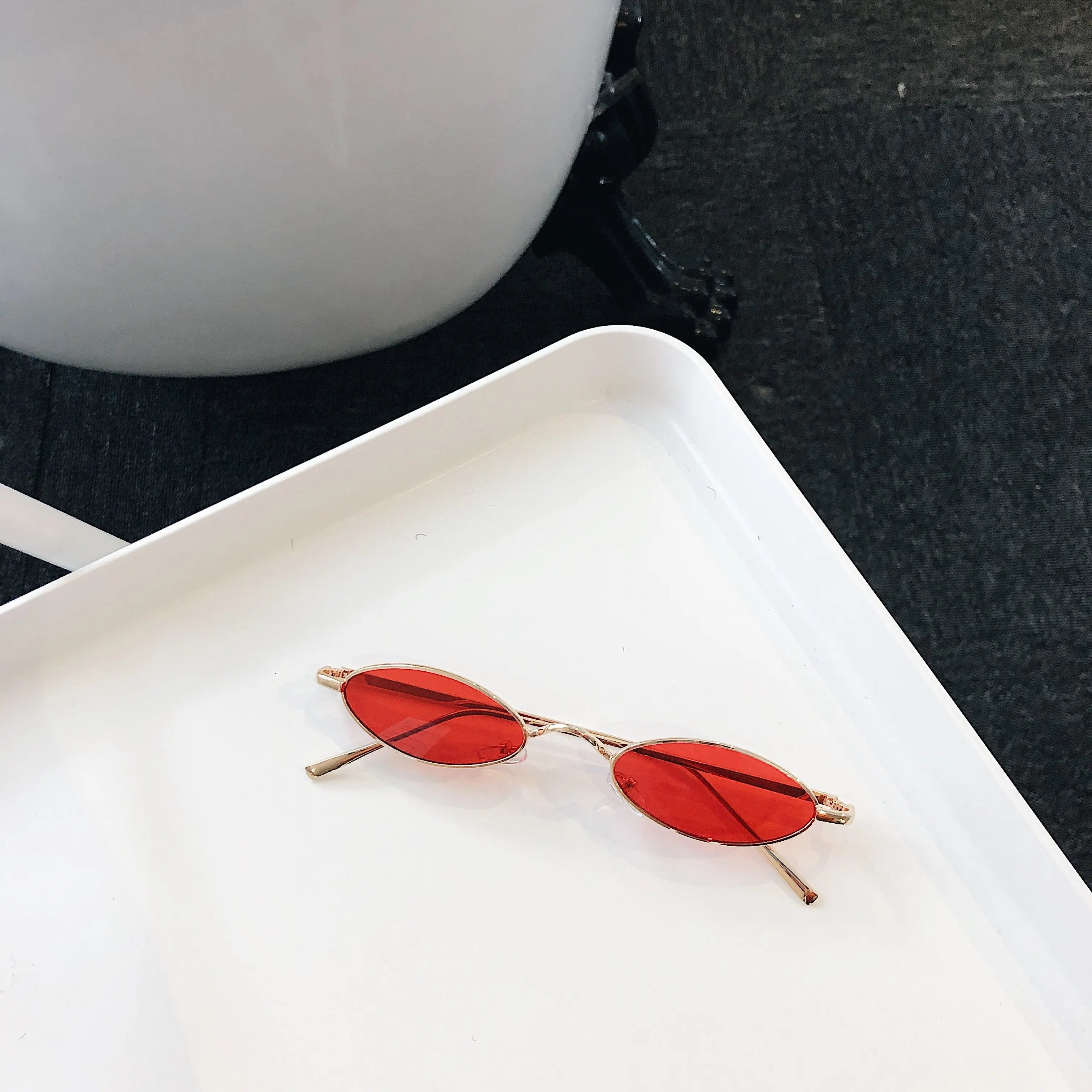 Retro Cat Eye Sunglasses Women Yellow Red Lens Sun Glasses DC-Beyond Borders Collective