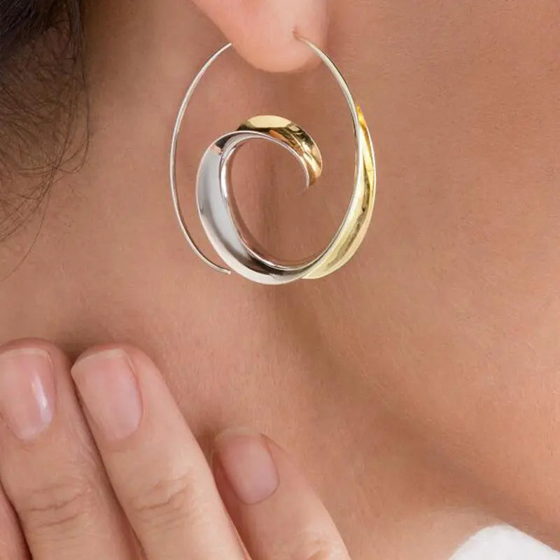 Geometric Hoop Earrings - Minimalist Alloy Earrings | 4cm RightOn68