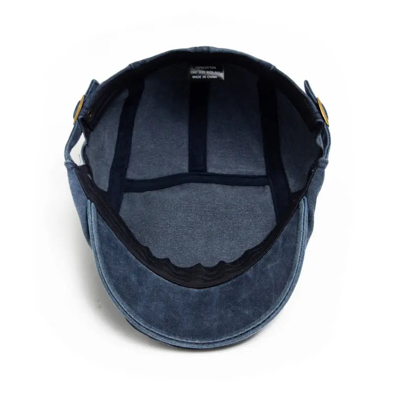 Retro Washed Denim Beret Cap RightOn68