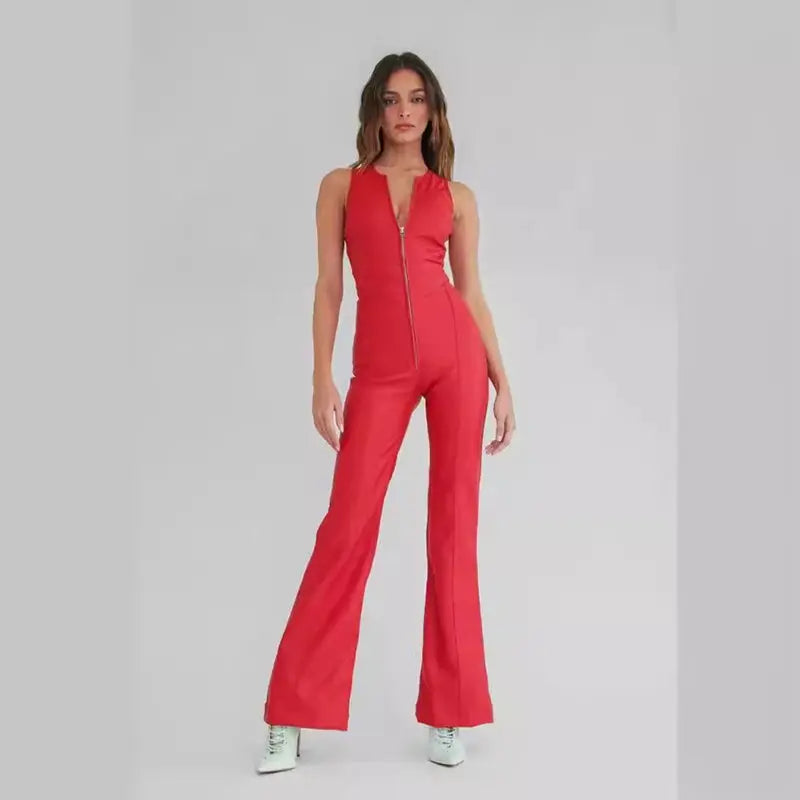 Heart-shape Backless Denim Jumpsuit RightOn68