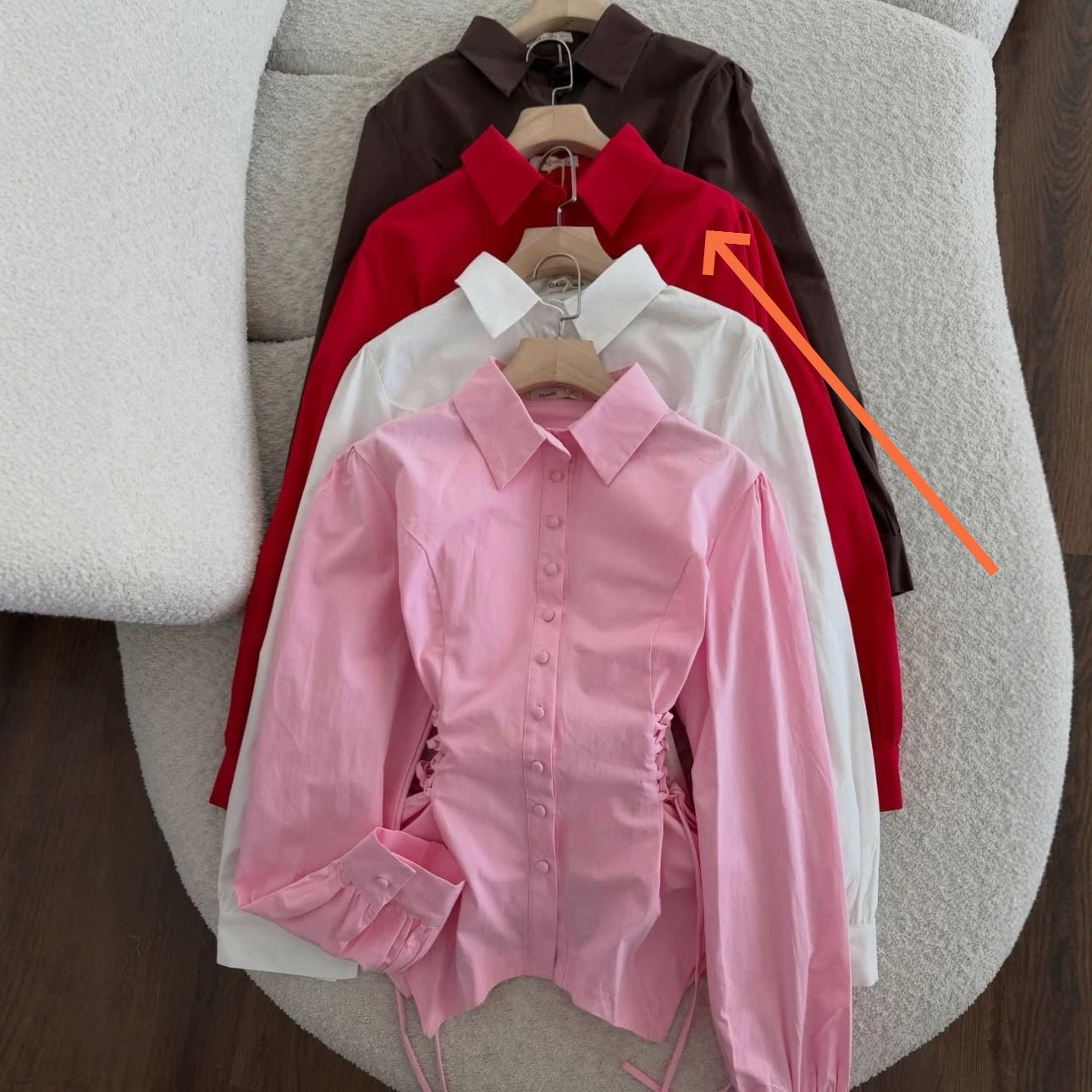 Fitted-waist, Long-sleeve Womens Single-breasted Blouse DC-Beyond Borders Collective