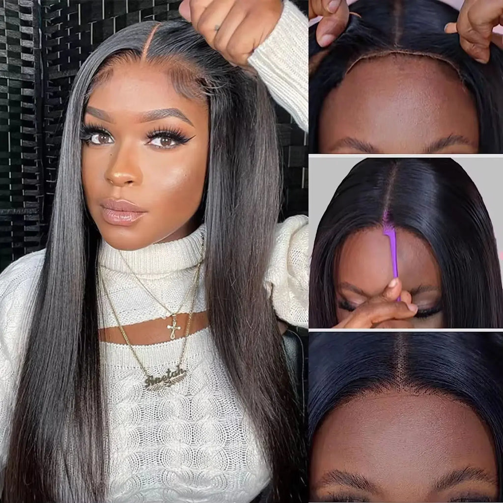 Glueless Human Hair Straight Wig RightOn68