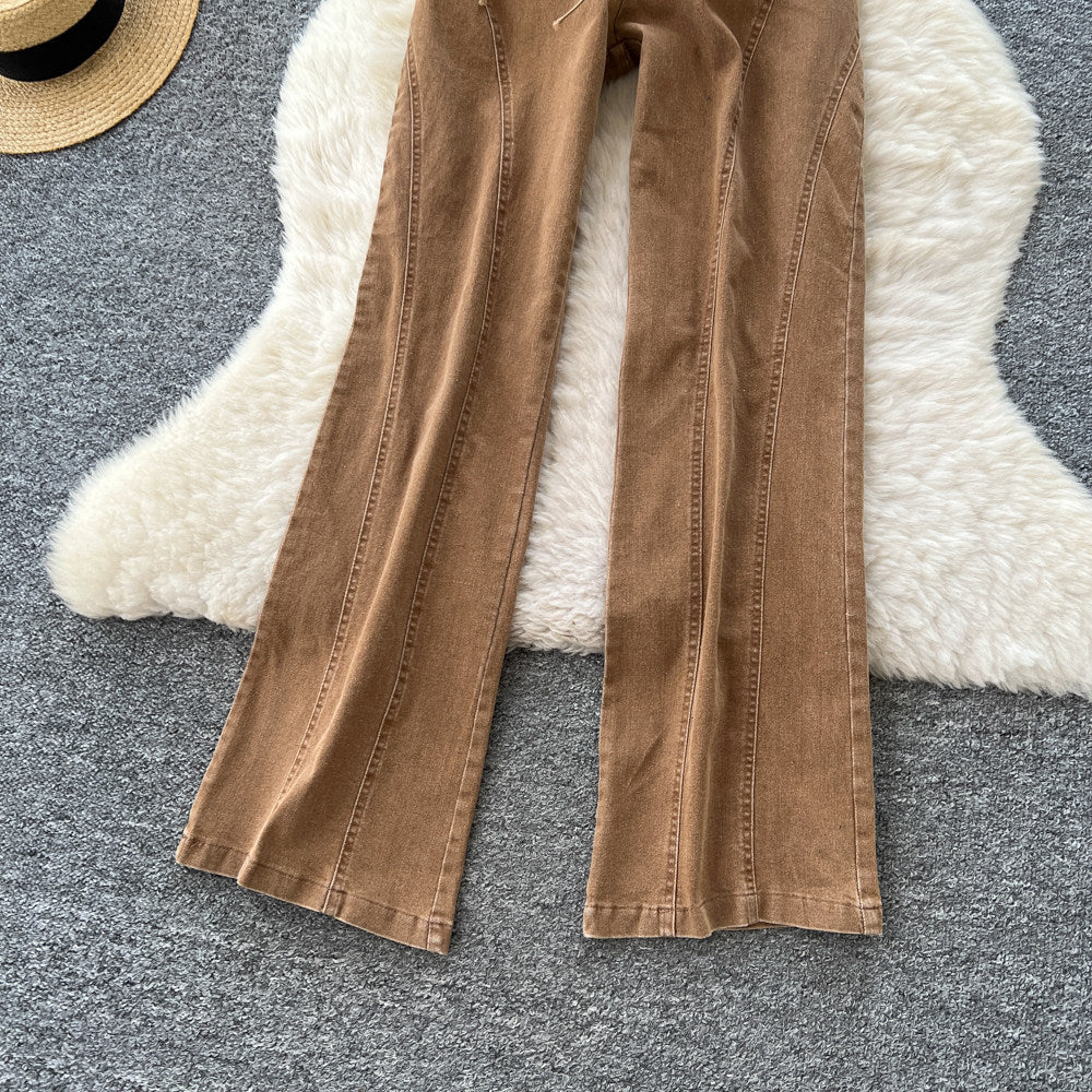 Niche-design Hollow-out Strap-waistband Denim Jumpsuit DC-Beyond Borders Collective