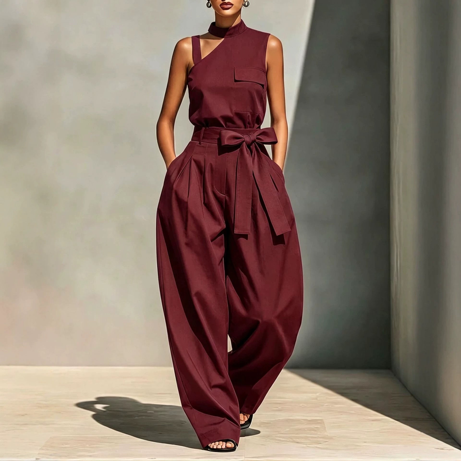 Off-shoulder Stand-collar Sleeveless Jumpsuit DC-Beyond Borders Collective