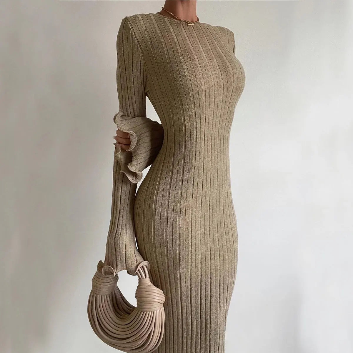 Long-sleeved Ruffled Dress RightOn68